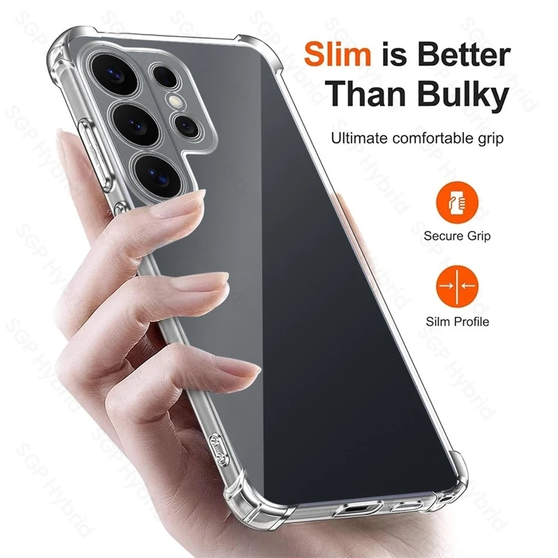 Clear Soft Silicone Shockproof Armor Cover with Anti-Yellowing and Airbag Protection