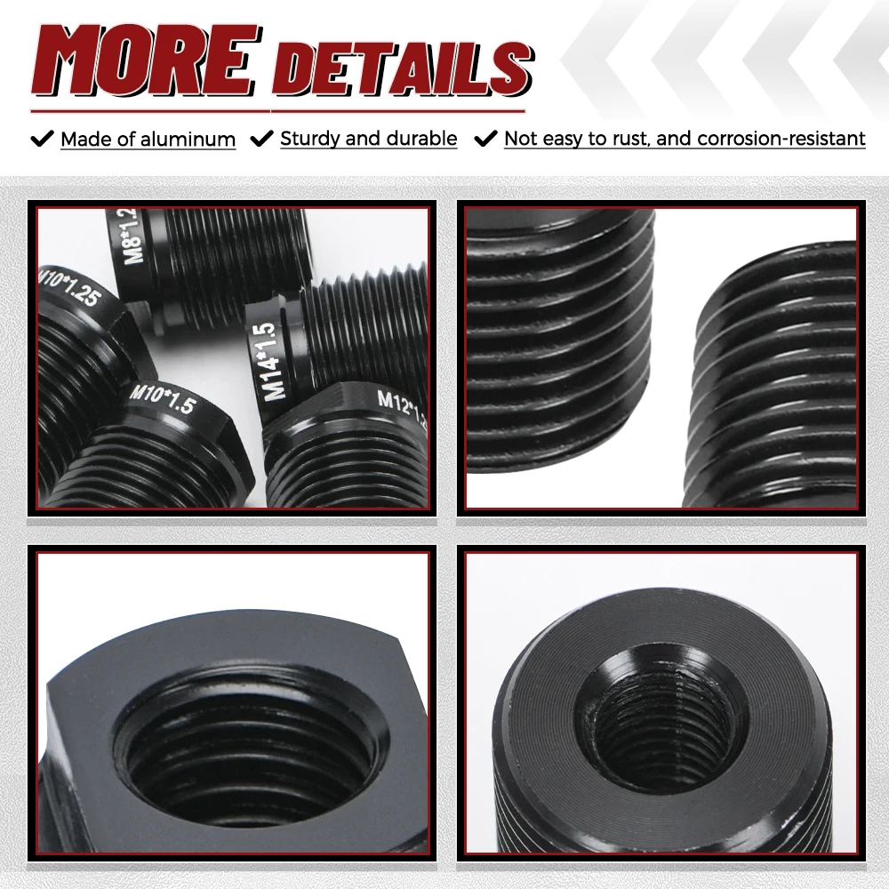 Aluminum Shift Knob Adapter M8x1.25/M10x1.25/M10x1.5/M12x1.25/M14x1.5