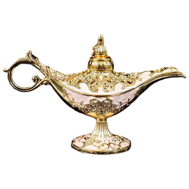 Aladdin Oil Lamp Vintage Legend Aladdin Lamp Wishing Light Classic Vintage Ornaments Metal Craft Gift Costume Arabo Classico
