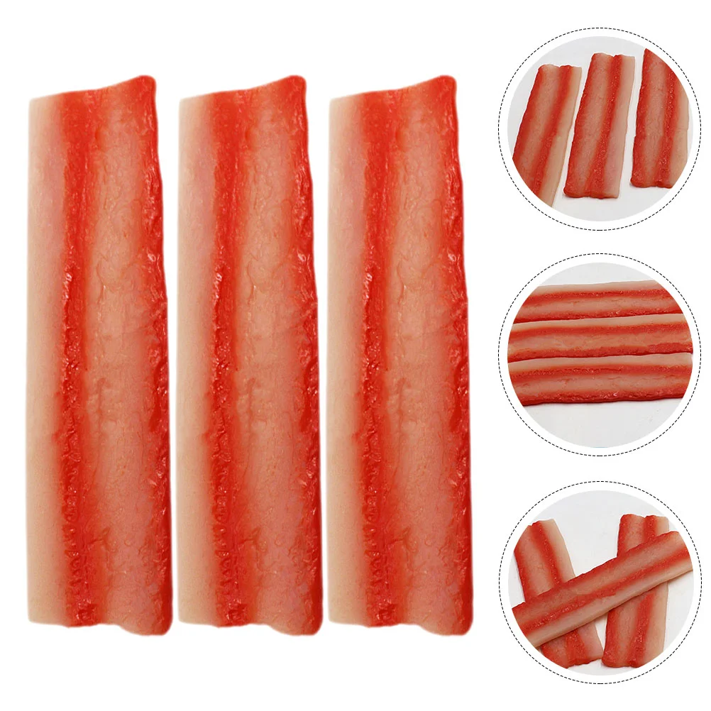 

3 Pcs Soft Rubber Elasticity Simulation Bacon Decompression Fidgets Toy for Kids
