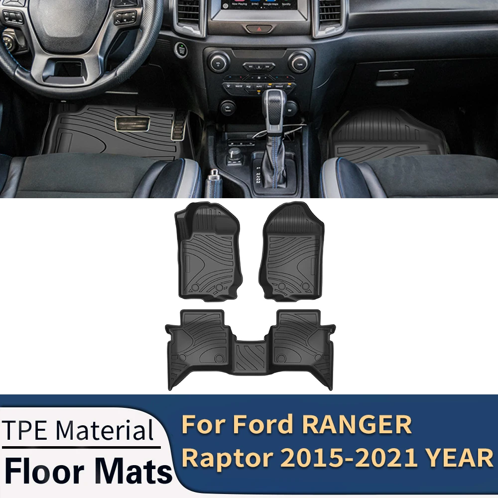 ForFordRANGERRaptor20152021AutoCarFloorMatsAllWeatherTPE