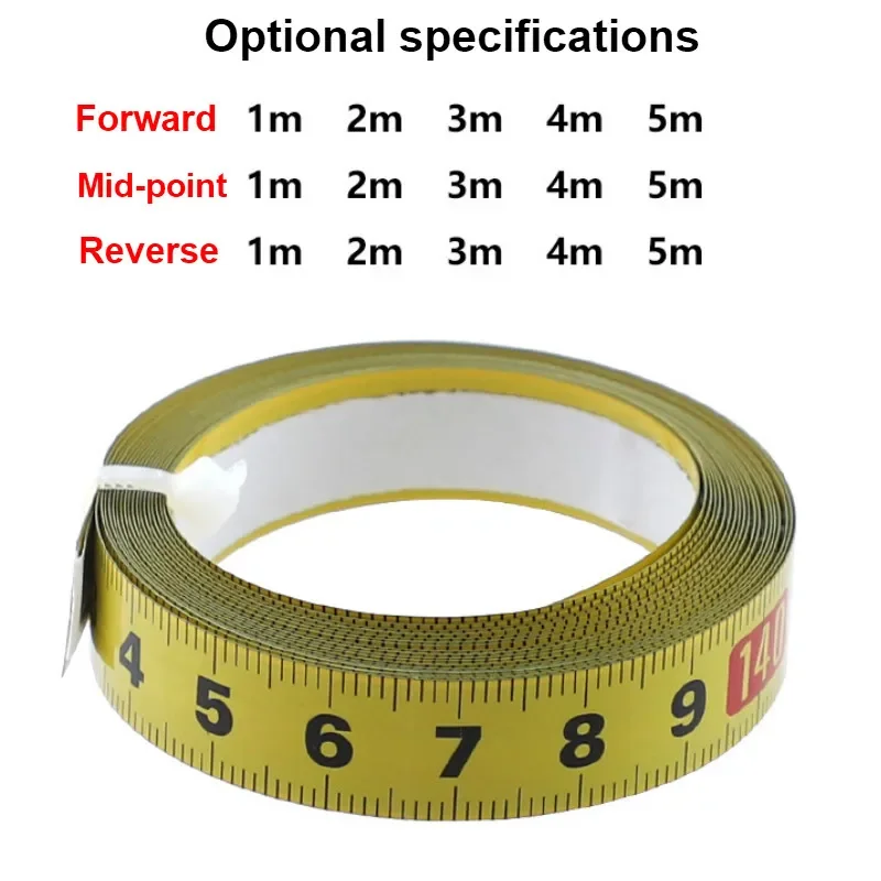 Metric Steel Miter Track Tape Measure 0.5'' Self Adhesive 1-5M for Router Table Saw T-Track Woodworking