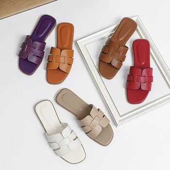 Women's Sandals Fashion Slippers Soft PU Breathable Non slip Rubber Bottom Shoes 2025 New Edition 1