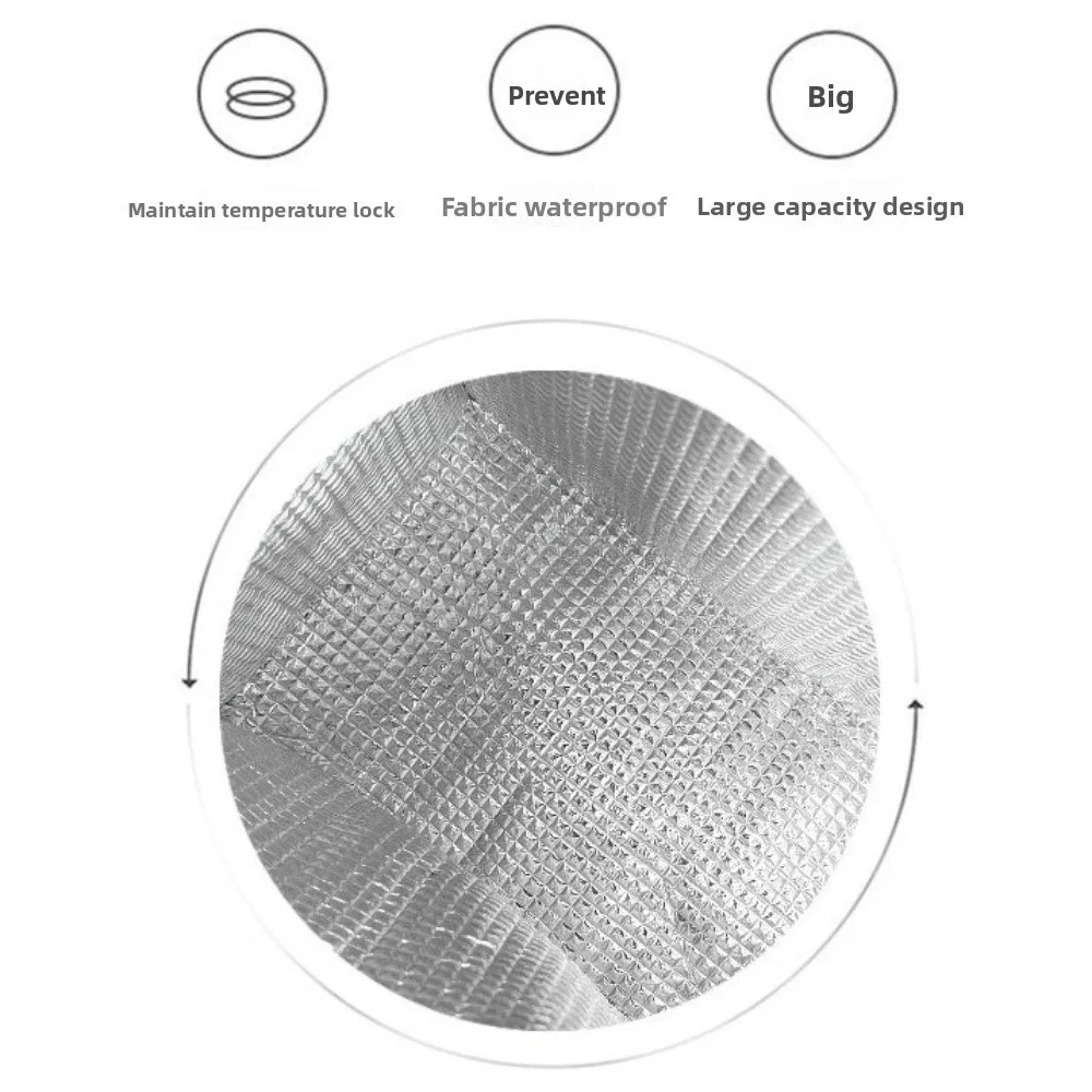 Modische Große Lunch-Taschen mit Hoher Kapazität, Handliche Verstärkte Aluminiumfolie-Reisbeutel, Multifunktionale Isoliertasche – Detail 9