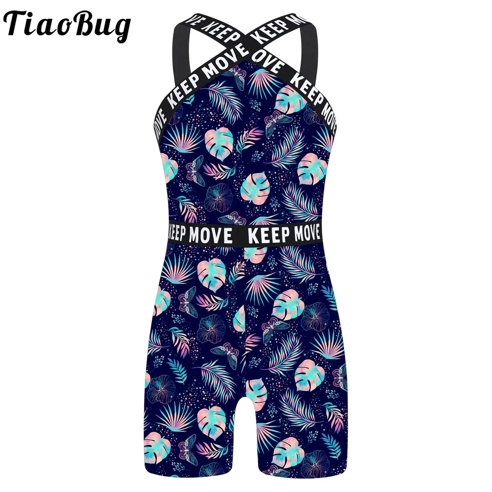 

TiaoBug One-Piece Kids Girls 6 to 16 Years Swimsuit Sleeveless Swim Jumpsuit Colorful Print Swimwear Beach Bathing Suit