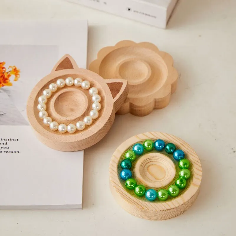 1pc DIY Wooden Beading Design Board Suitable For Jewelry Making Bracelets Necklaces Crafts Tray Practical Display - 2