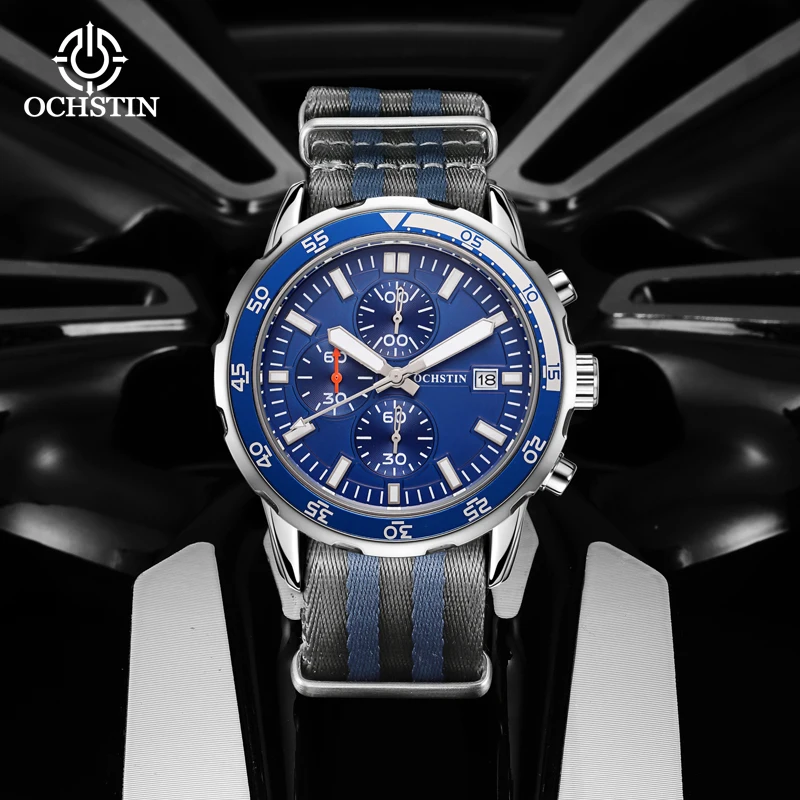 Ochstin 2024 New Creative Nylon Series Casual Simple and Multi functional Quartz Movement Men's Watch Quartz Watch