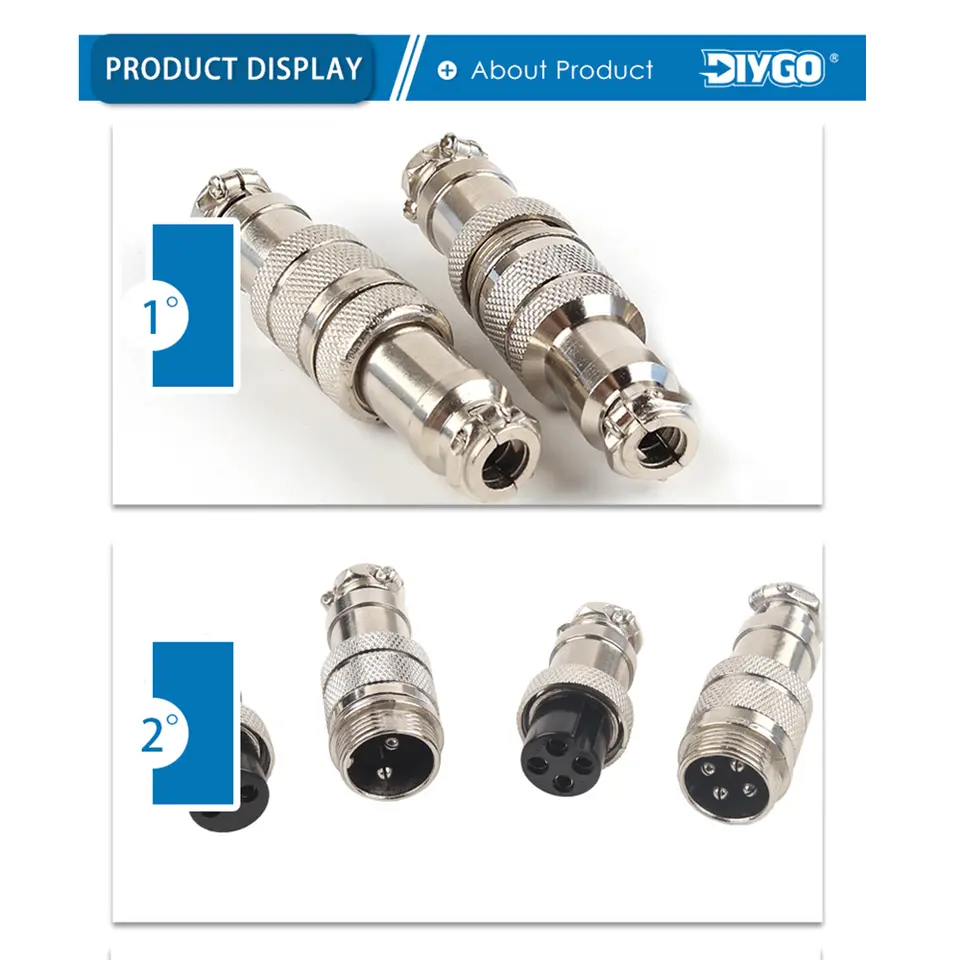 GX16 2/3/4/5/6/7/8/9/10 Pins Aviation Plug Aviator Socket Butt Joint Male&Female Docking Connectors image 6