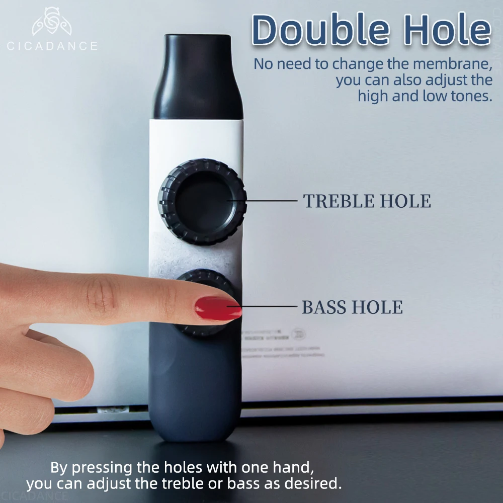Double Hole Design Kazoo Gradient Color Double Film Dazzling Color Kazoo Portable Musical Instruments Guitar Accompaniment Gifts