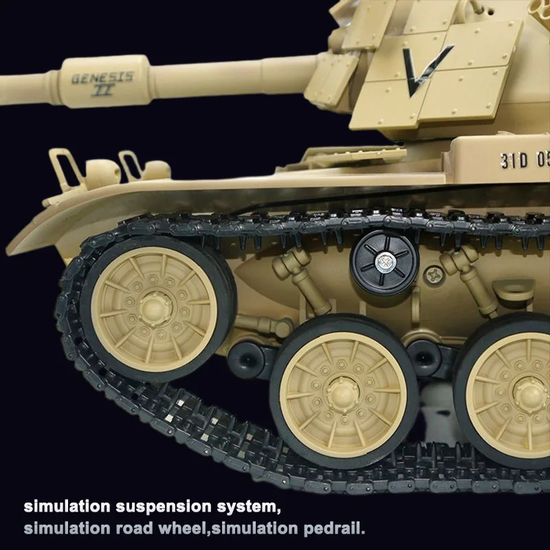 23.6" inch Remote Control Heavy Tank USA M60A1 RC Battle War Military Vehicle Smoke  Device Shooting Sound Effect Collection 5