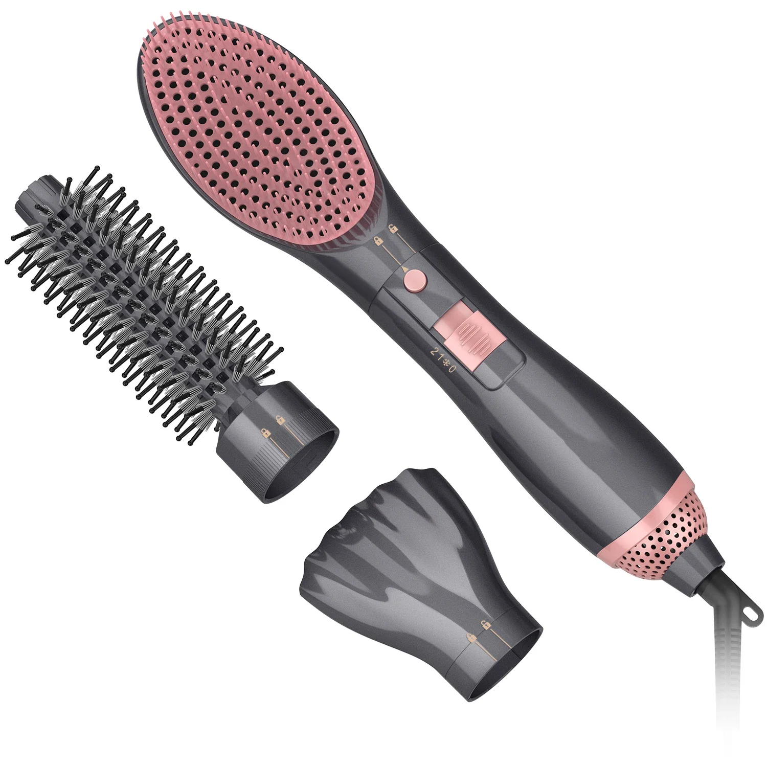 3 in 1 Hair Styler Hot Air Comb Blower Detachable Heads Home Salon Hair Dryer Electric Brush Curler