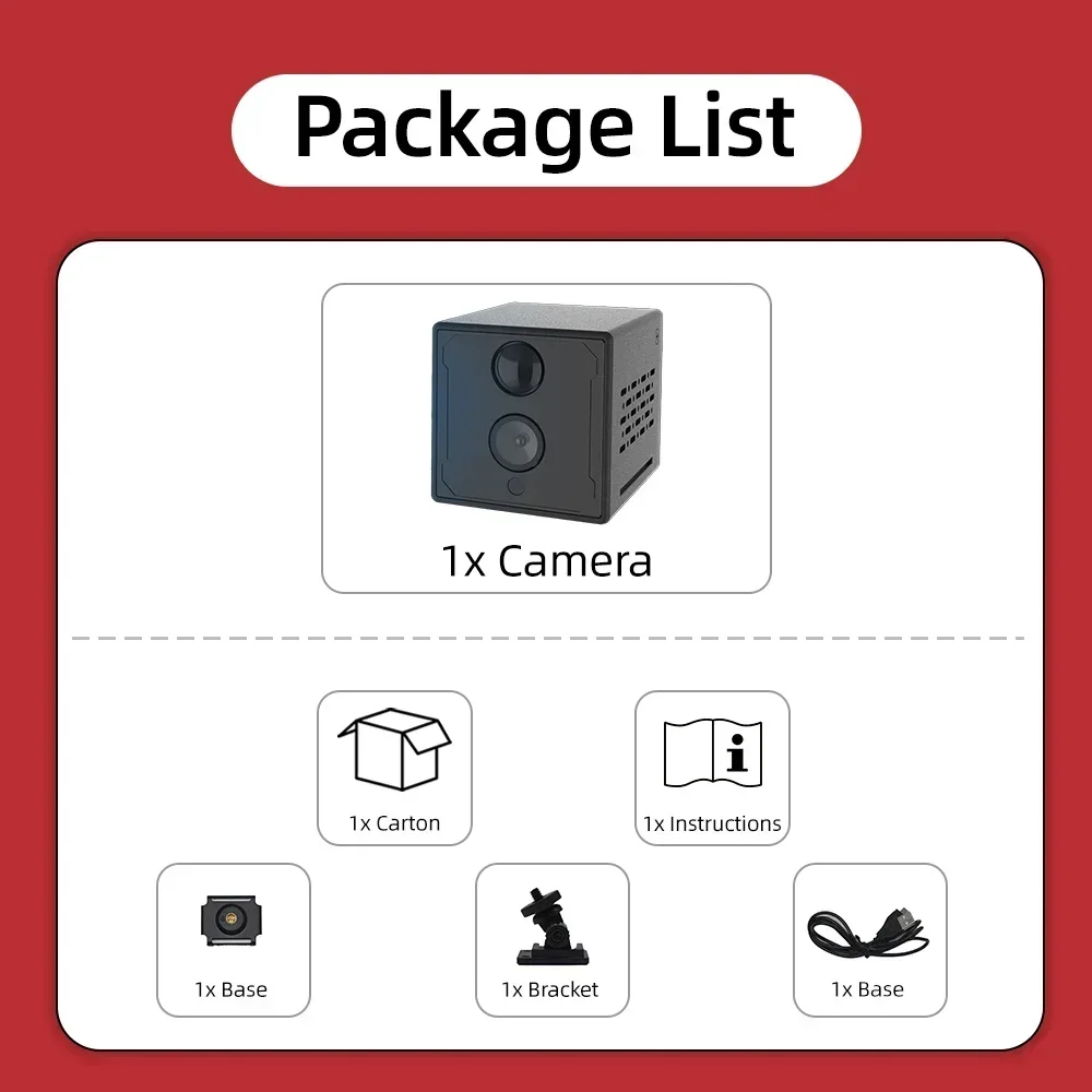 PEGATAH Mini Wifi Security Camera 2MP Hidden IP Camera 1600mAh Big Battery Low Power Voice Intercom CCTV Camera Okam APP