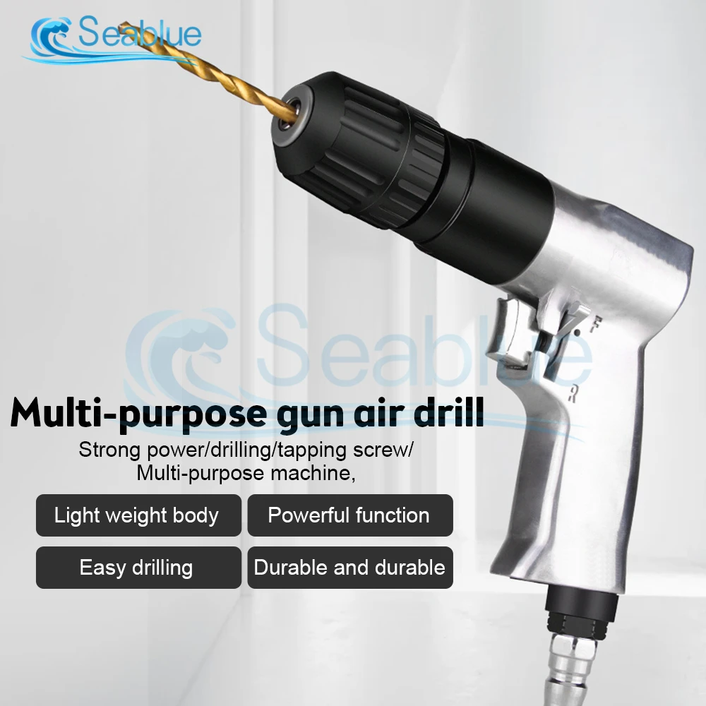 Trapano pneumatico a pistola a batteria ad alta velocità da 3/8 "1800 giri/min trapano ad aria reversibile per perforazione di fori