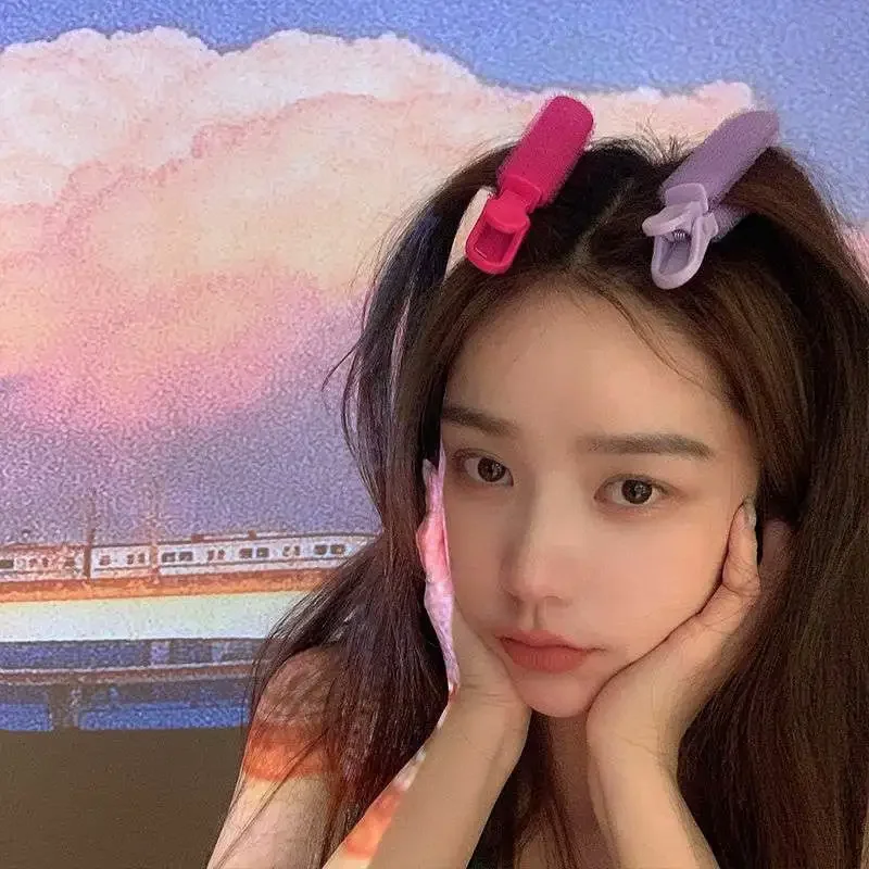 Hair Root Fluffy Hair Clip Lazy Top Clip Bangs Styling Pro Curling Barrel Portable Korean Style Accessories 2pcs