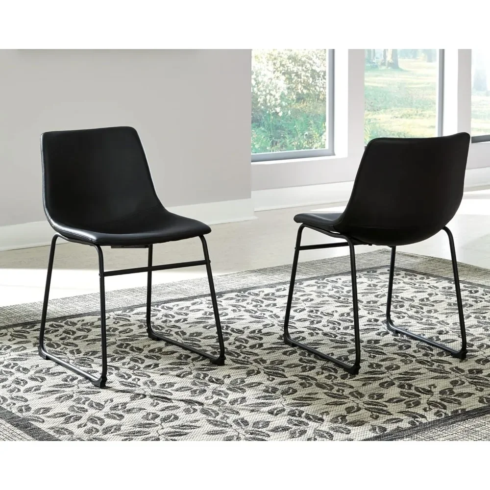 Centiar Mid Century Dining Room Bucket Chair, 2 Count, Black 2