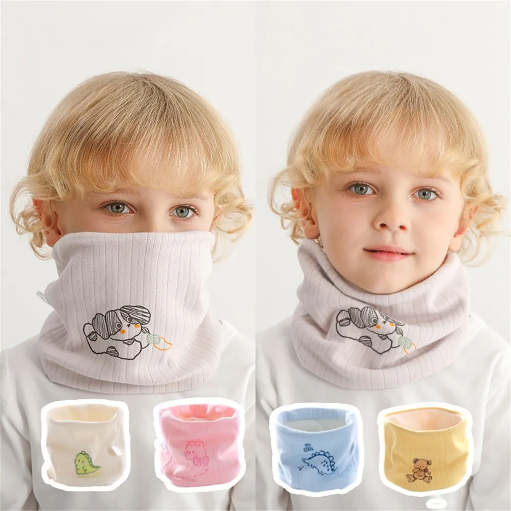 Winter Autumn Children Cotton Plush Scarf Kids Girls Scarf Boy Neck Scarves Child Collar Baby O Ring Magic Neckerchief