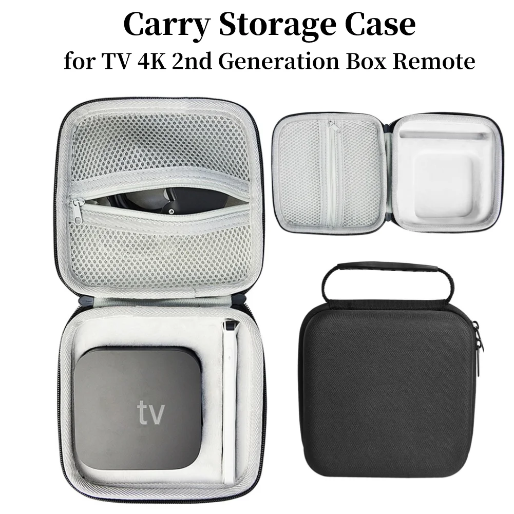 Storage Package Black Travel Carry Case Portable Hard Carrying Case Apple TV 6th Generation Box Remote Accessories HDD Storage Bag