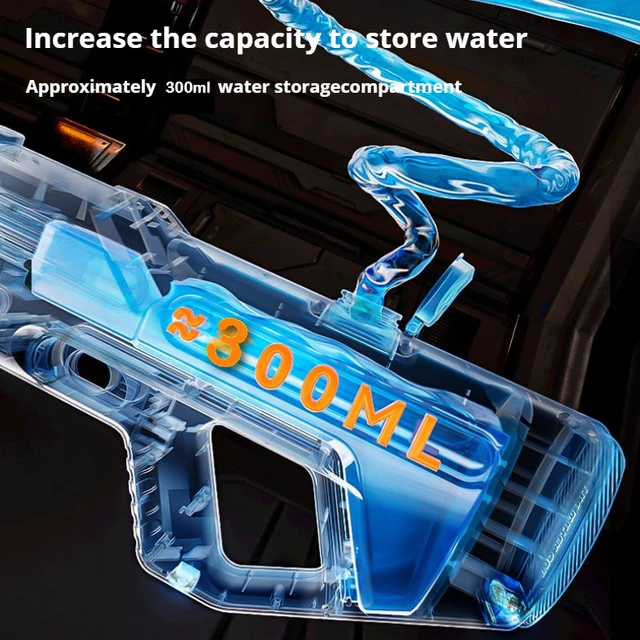 Powerful 2IN1Manual&Manual Water Gun Toy Set With LED Water Absorption Water Pistol Spray Blaster Outdoor Pool Toys for Kids 6