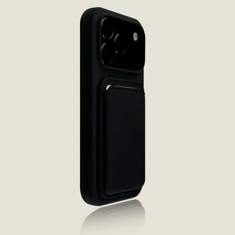 Luxurious Magnetic Silicone Card Holder Phone Case with Magsafe Compatibility