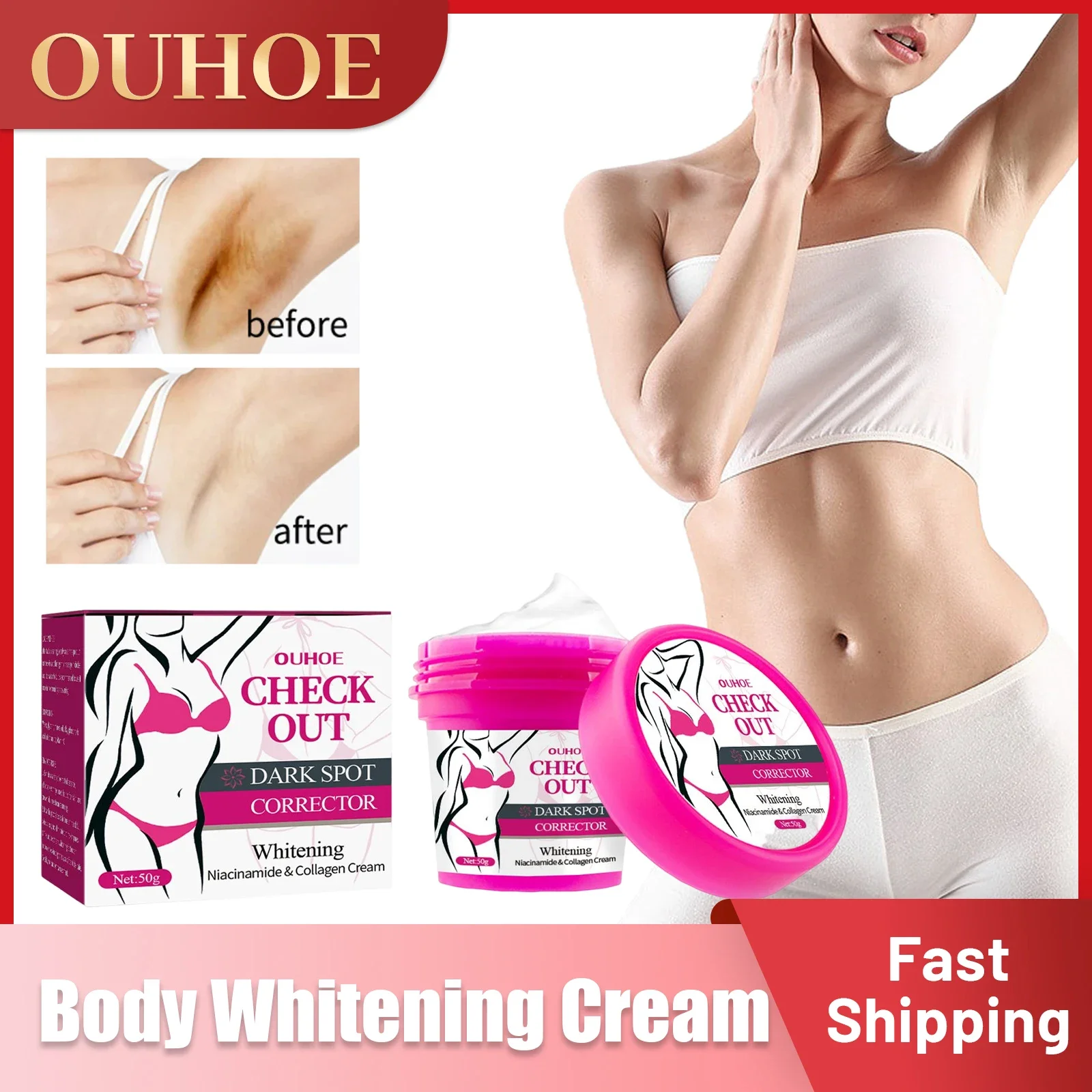 Body Whitening Cream Original Private Parts Underarm Intimate Area Dark Spot Corrector Knee Dullness Skin Brighten Bleach Cream powerful body whitening cream bleaching cream for brighten underarm knee intimate area dark spot remover intimate 100g