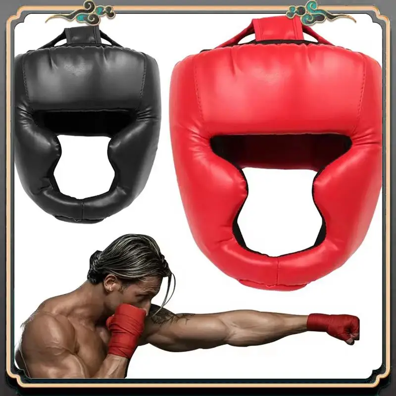 Premium Full Face Boxing Headgear Adjustable Head Guard Karate Muay Thai Training Protection Boxing Headgear
