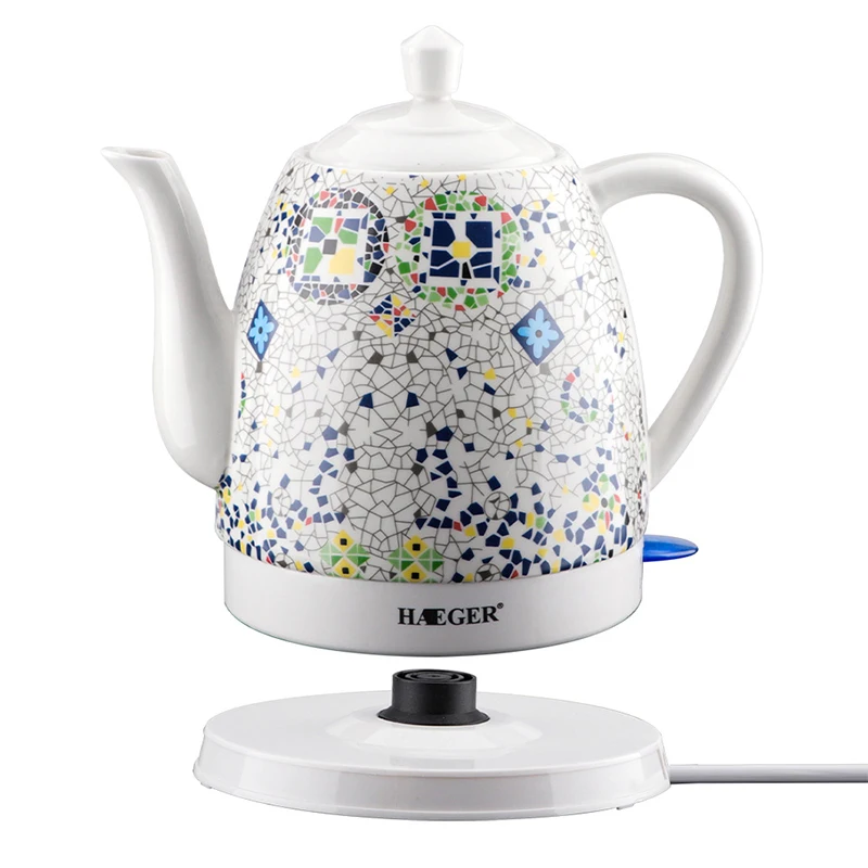 Ceramic Electric Tea Kettle With Floral Motif