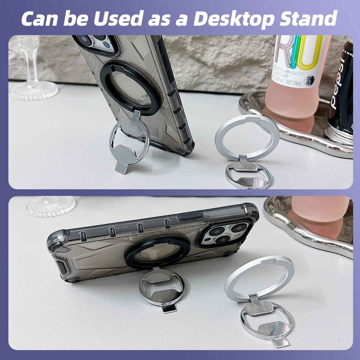 2 In1 Cell Phone Stand Magnetic Phone Grip Ring Holder Bottle Opener 360 Rotation Alloy For Iphone 14 13 12 Pro Max Series, Alina Gadgets