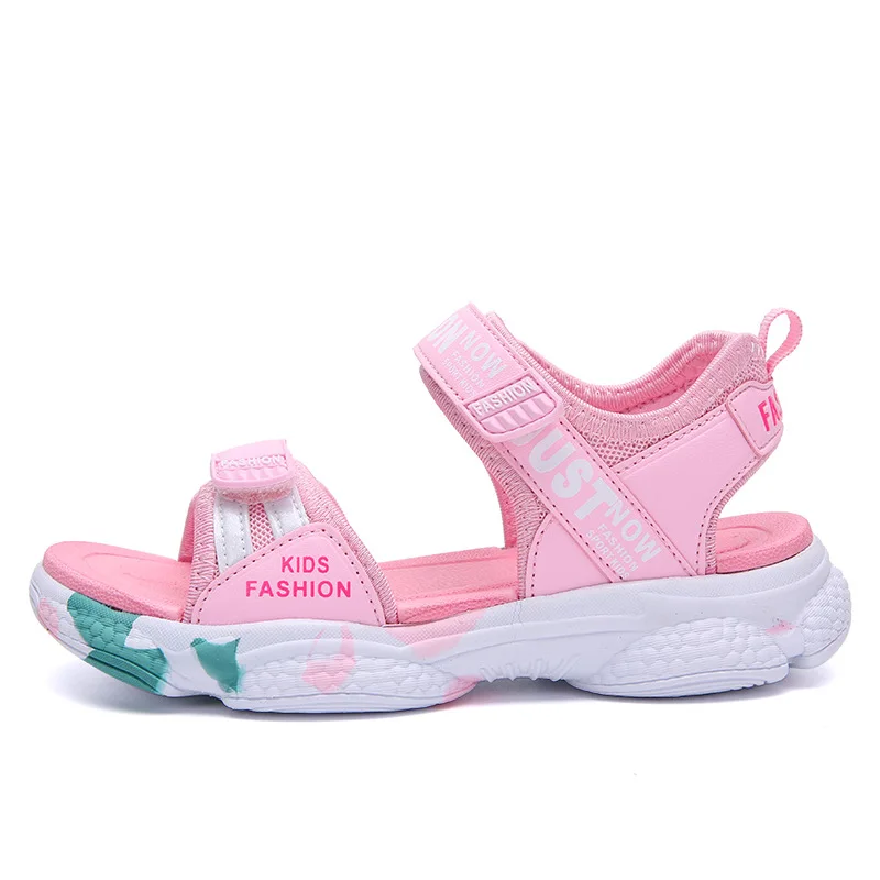 Children's sandals women's fashion soft bottom Shoe new summer little girl middle and big children princess beach sports sandals