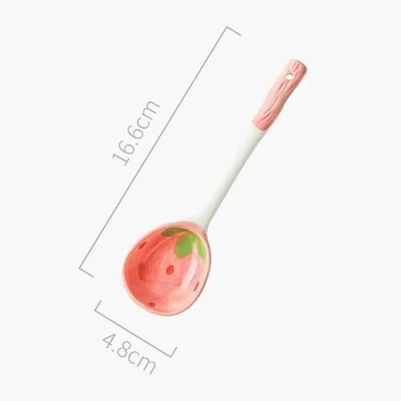Strawberry Delight Ceramic Noodle Bowl & Spoon Set