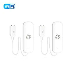Smart WiFi Water Leak Detector with Alarm and App Control (2Pcs Wifi)