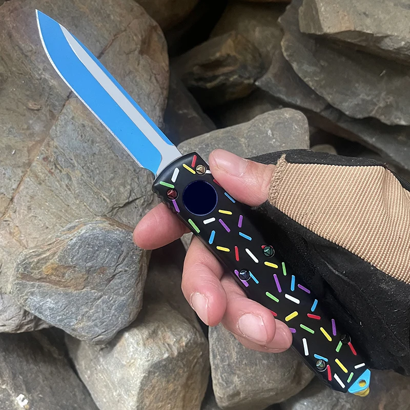 

UT Series Dessert Warrior Outdoor MICRO ULTRA OTF TECH Knife UT Folding Blade Donut Black EDC Self Defense Pocket Knives
