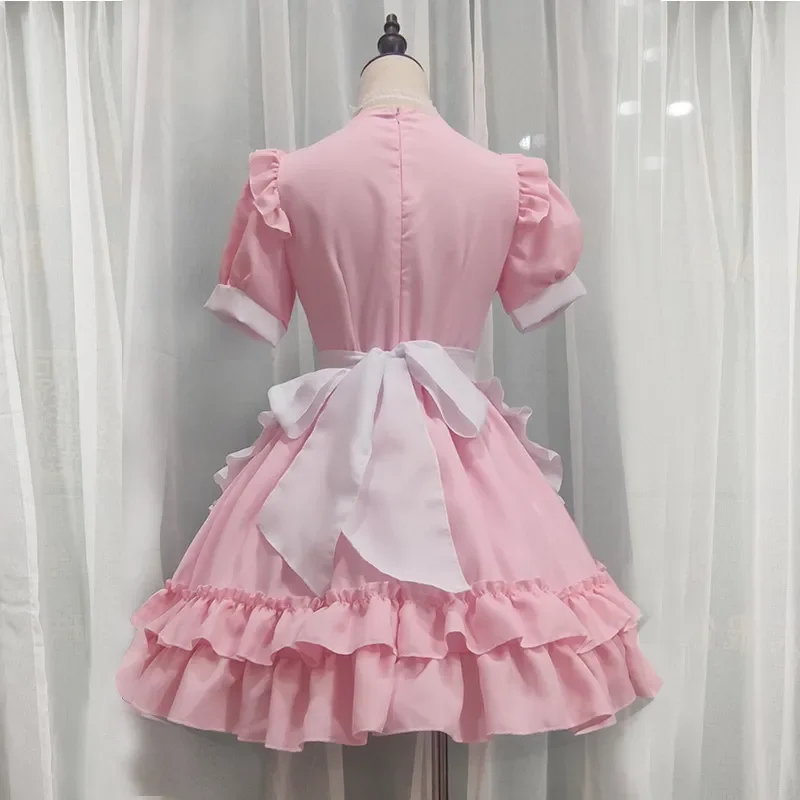 Sweet Lolita Maid Dress Japanese Kawaii Pink Cosplay Costume Detachable Apron 3D Bow Bustle Tiered Ruffles for Anime Conven lolita dress lolita cosplay costumes