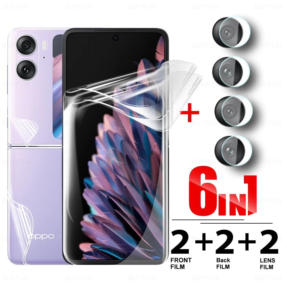 6 In1 Hydrogel Film Per Oppo Find N2 Flip Cph2437 Findn2Flip Findn2 N 2 Flip N2Flip Front Back Cover Screen Protector Camera Glass