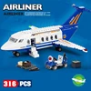 City Airplane International Passenger Plane Flight Model Building Blocks Airport Airlines Station Bricks Sets Kids Toy Technical 2