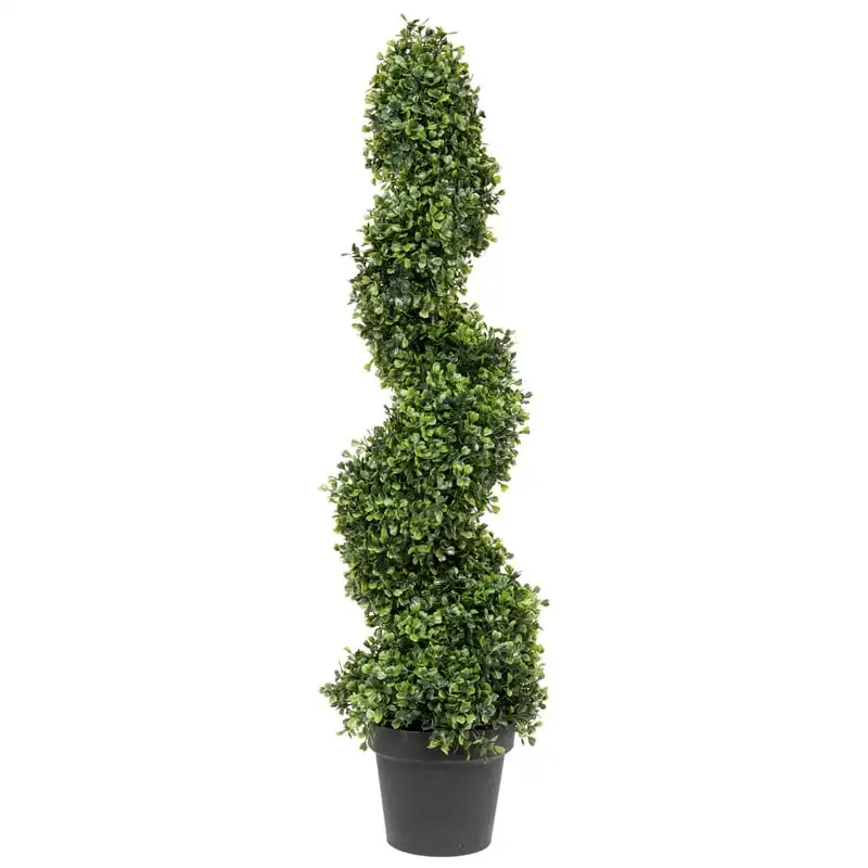 

Artificial Potted Green Boxwood Spiral Tree.