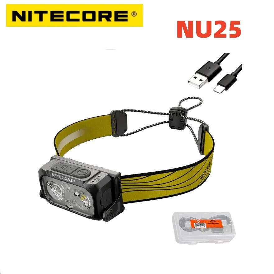 

NITECORE NU25 V2 Upgraded 400Lumens Lightweight Headlight USB-C Rechargeable Beam Headlamp Lantern Outdoor Sports Running Hiking