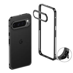 Aviation Aluminum Alloy Frame Bumper Phone Case with Metal Lens Protection and Heat Dissipation - Pixel 7 Pro (Black)