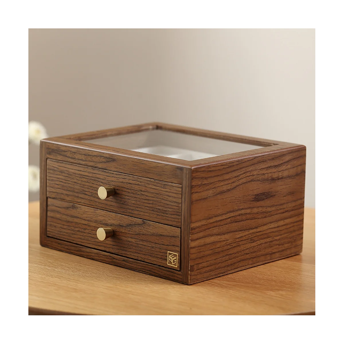 

Black Walnut Storage Box Multilayer Drawer Type Bedside Locker Bedroom Desktop Cosmetic Container Home Walnut Color