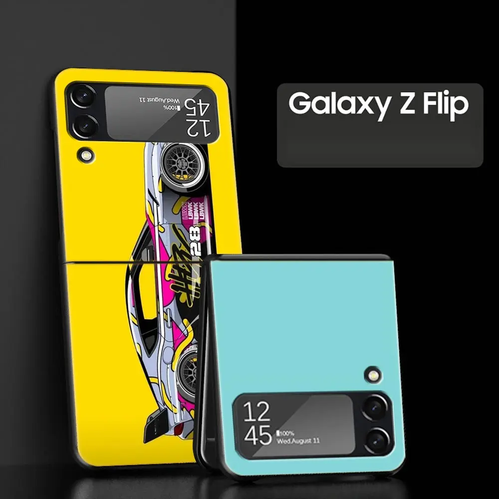 JDM Tokyo Drift Sports Car Black Folding Phone Case