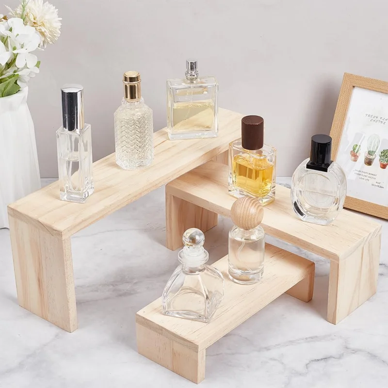 Elegant Wooden Display Risers for Crafts, Jewelry, and Collectibles