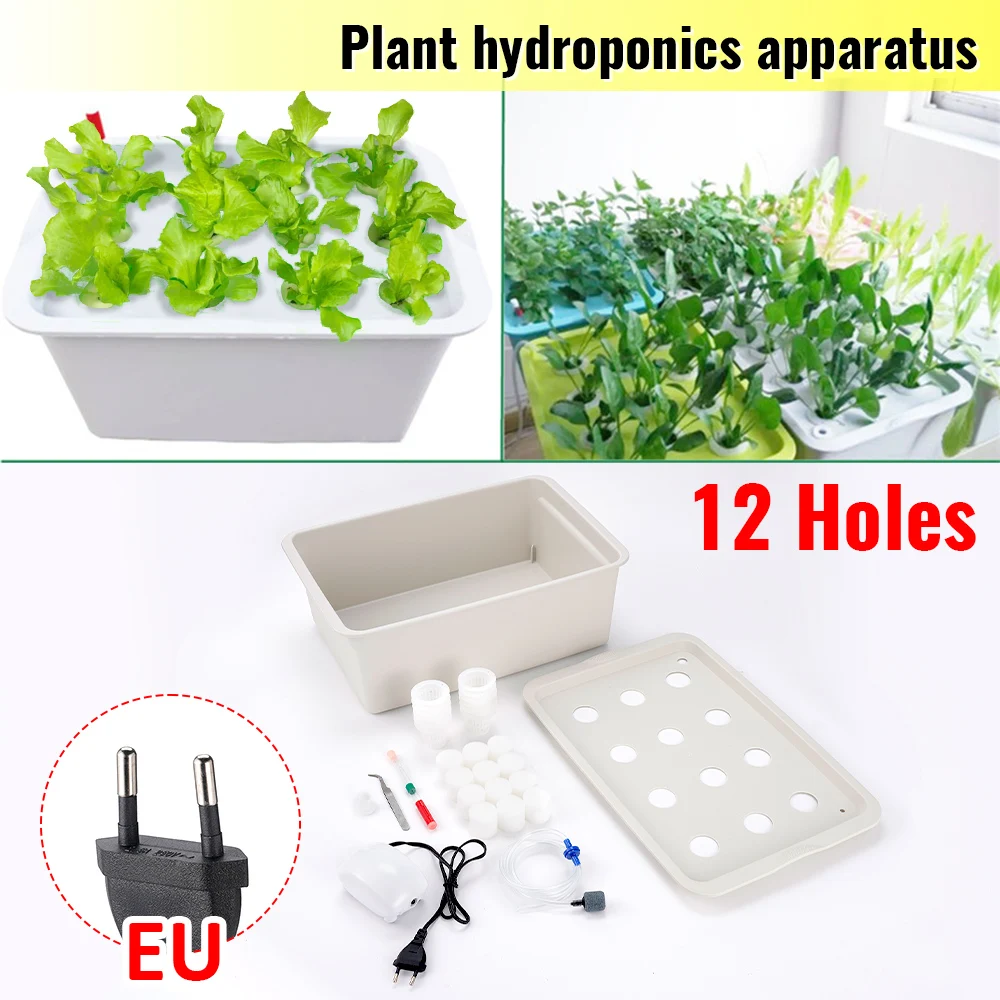 Description Picture 4 of item12 Holes Plant Site Hydroponic Garden Pots Planter System Cabinet Box Grow Kit Bubble Nursery Pot Indoor Outdoor Cultivation Box