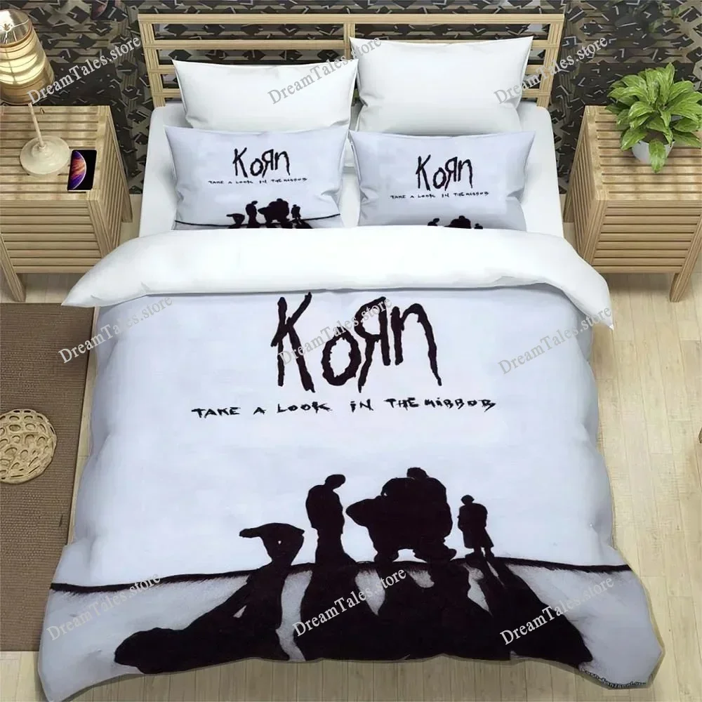 패션 록 밴드 K-Korn 시트 퀼트 커버 침구 기숙사 시트 부드럽고 따뜻한 침..