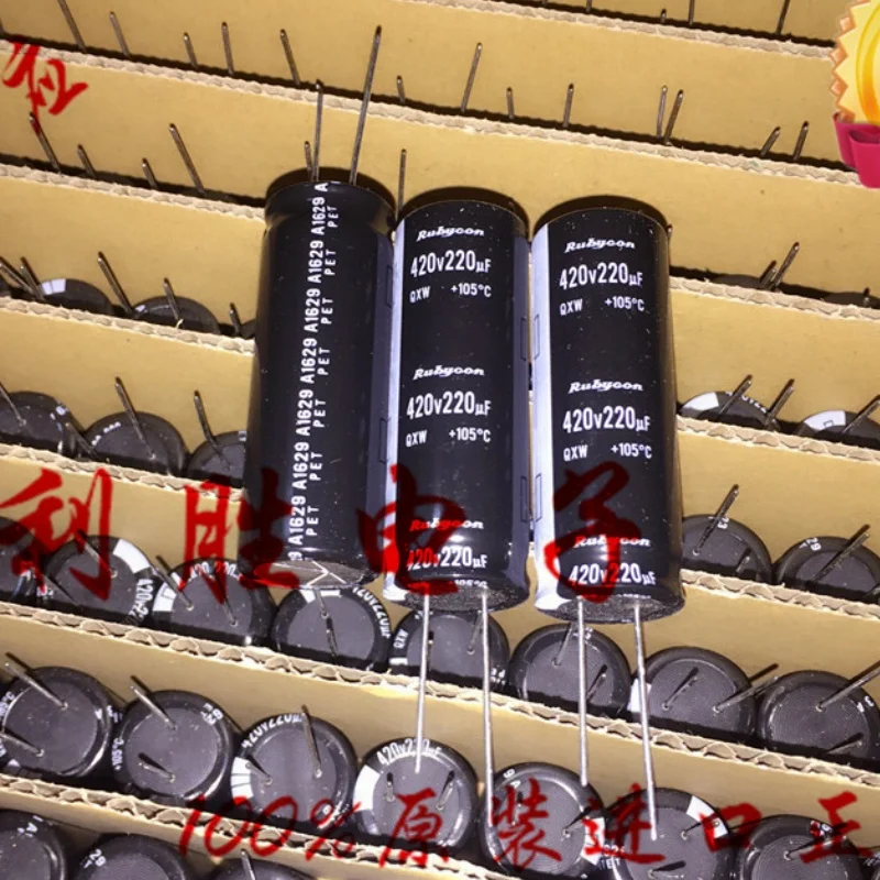 

2 шт., конденсатор Ruby RUBYCON, 420 в, 220 мкФ, 18 х50 QXW, высокочастотный, низкое сопротивление, замена 400 В, 220 мкФ