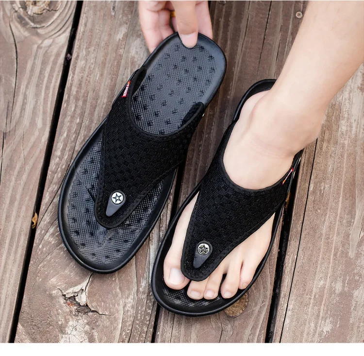 MAEDEF Slippers Summer Flip Flops for Men Beach Slippers Casual Sandals Comfortable Shoes Non-Slip Bathroom Shoes Men Slides