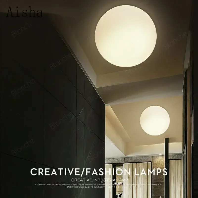 Modern LED Global Wall Sconce Light 14cm 25cm 35cm Globe Milk White Round Glass Ball Shade Dioscuri Parete Ceiling Lamp Soffitto