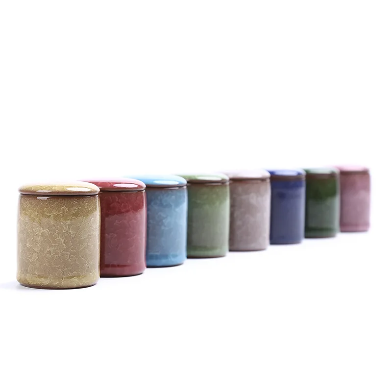 Mini Ice Cracked Glaze Ceramic Pot for Storage ceramic storage jar airtight container