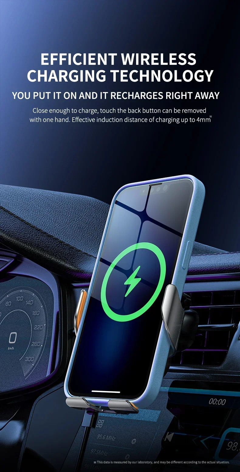 Kabelloses Auto ladegerät magnetische Auto-Autotelefon halterung für iPhone 14 13 12 x xr Samsung Infrarot-Schnell ladest änder – Detail 11