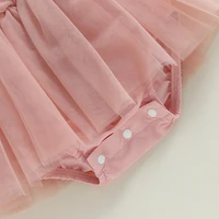 ma&baby 0-24M Newborn Baby Girl Romper Princess Infant Toddler Long Sleeve Tulle Jumpsuit + Bow Headband Fall Spring Outfits 6