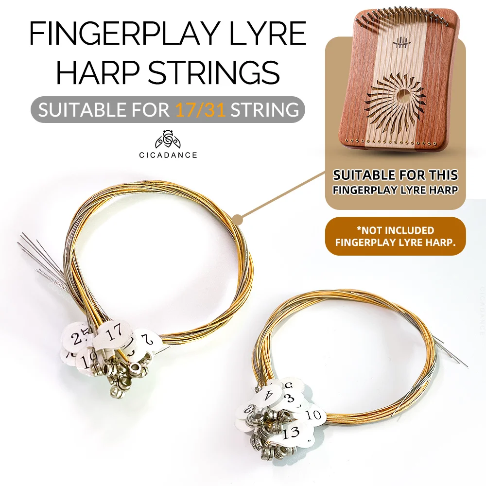 

Запасные латунные струны, набор запасных латунных струн, подходящих для hlulu 17/31 String Fingerplay Lyre Harp, аксессуары для музыкальных инструментов