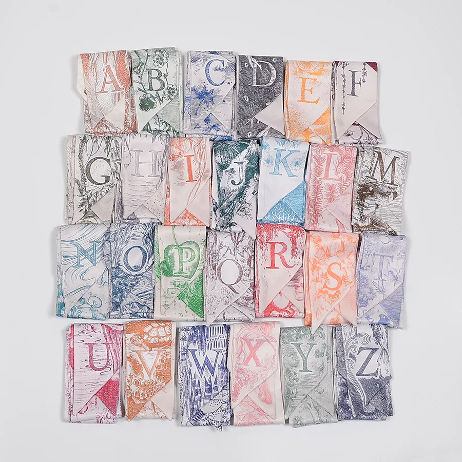

Luxury Brand Silk Scarf Female Letter Print Headscarf Women's Bags Accessories Long Strip Neck Scarf Shawl Hijabs For Women